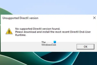 Unsupported DirectX version error