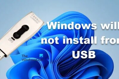 Windows will not install from USB