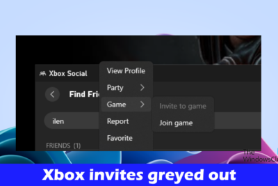 Xbox invites greyed out